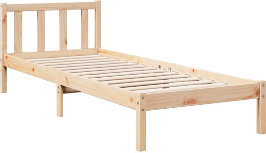 Einzelbett Aus Holz Braune Mit Lattenrost Für Matratze 80x210cm
