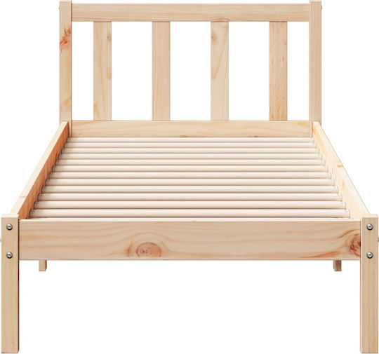 Einzelbett Aus Holz Braune Mit Lattenrost Für Matratze 80x210cm