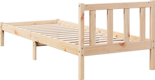 Einzelbett Aus Holz Braune Mit Lattenrost Für Matratze 80x210cm