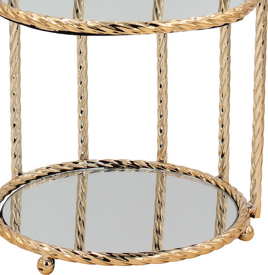 Keskor Μεταλλική Ορντεβιέρα Χρυσή Ø23xY40cm Π23xΜ40xΥ40cm