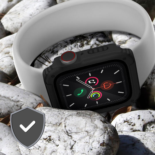Kompletter Panzerglas Displayschutz Apple Watch 6 5 4 SE 44mm Schwarz