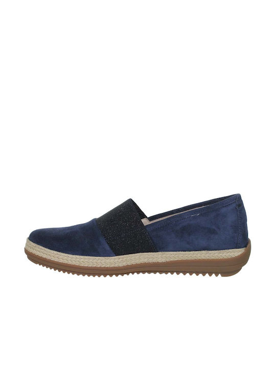 Γυναικεία Slip-On Δερμάτινα Navy Μπλε