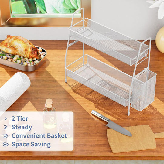 Tabletop Metal Rack 36x32x17cm White
