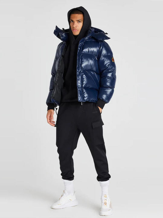 Sik Silk Men's Puffer Jacket Navy Blue