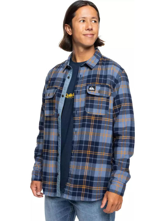 Cantwell Long-sleeved Flannel Shirt Checked Blue