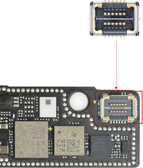 Конектор Clappio Fcp за iPhone X Замяна на WiFi антена Черен