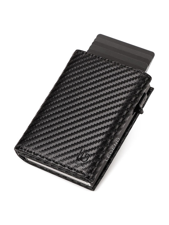 Men's Wallet Cards with Slide Mechanism Black