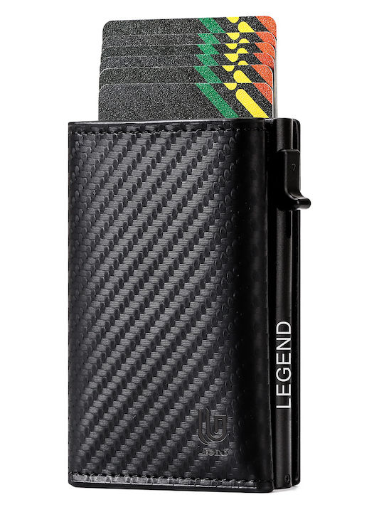 Men's Wallet Cards with RFID and Slide Mechanism Black