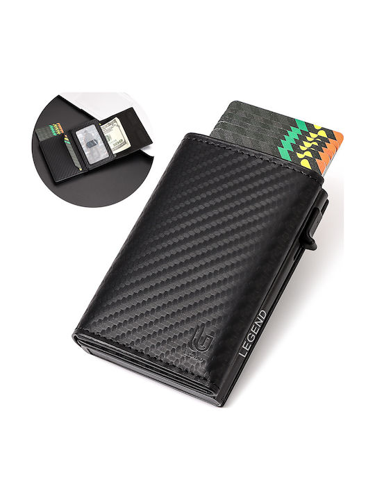 Men's Wallet Cards with RFID and Slide Mechanism Black