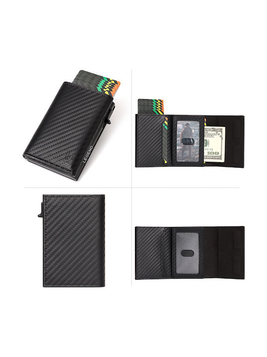 Men's Wallet Cards with RFID and Slide Mechanism Black
