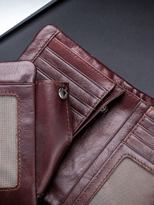 Leather Men's Wallet Classic with RFID Brown