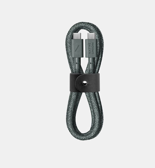 Native Union Belt USB 2.0 Кабел USB-C Мъжки - USB-C 60W Захранване (PD) Зелен 1.2м BELT-C-GRN-2-NP
