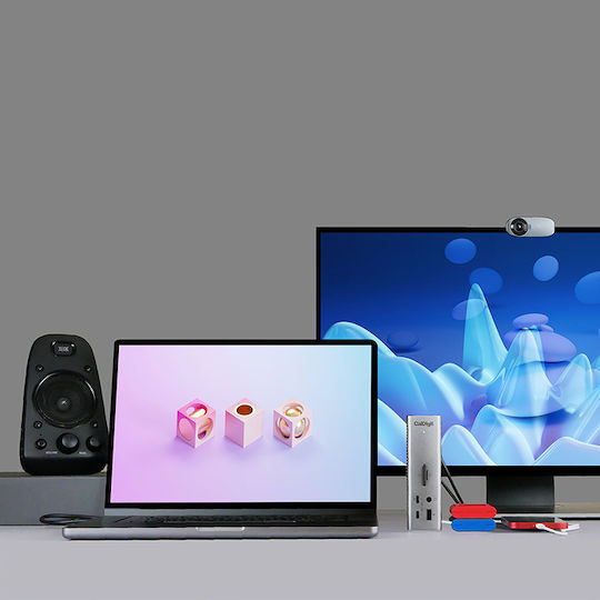 CalDigit TS4 Thunderbolt 4 Докинг станция с DisplayPort 4K PD Етърнет и свързване 2 монитора Сив