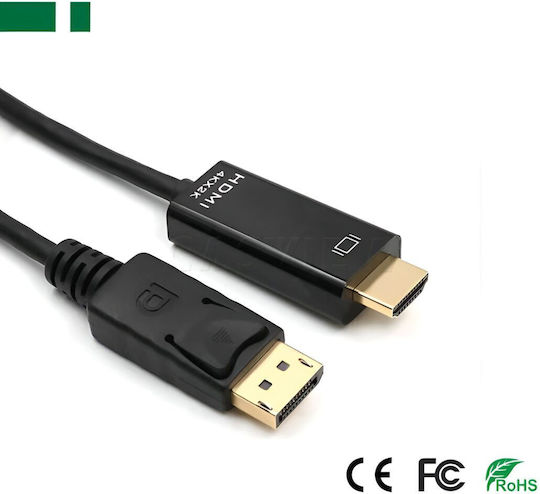 Anga Cablu DisplayPort de sex masculin - HDMI de sex masculin 1.8m Negru (371-115)