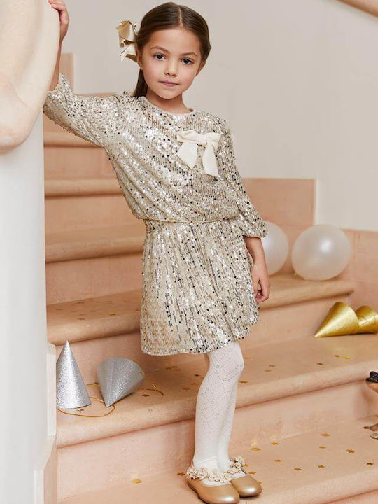 Abel & Lula Kids Set with Skirt Winter 2pcs Champagne