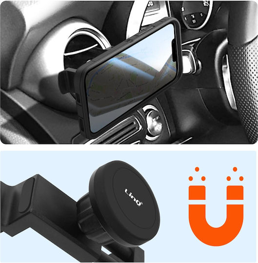 Suport Auto Linq Magsafe 15W pentru Ventilație, Rotund, Negru