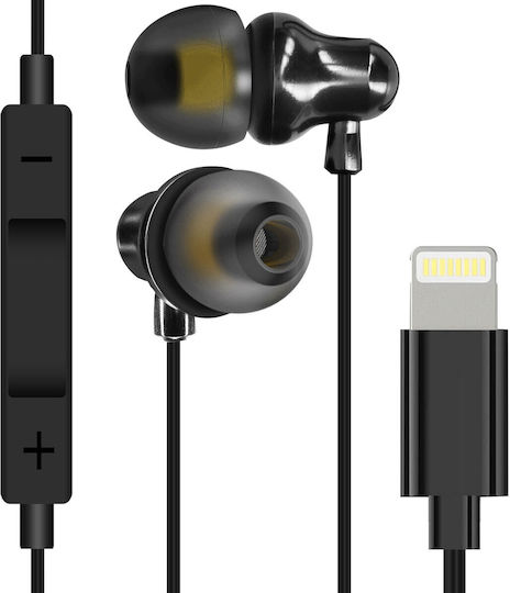 Wired Lightning In-ear Earphones Microphone Linq Black Buttons
