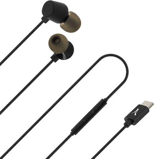 Kopfhörer USB-C In-Ear Magnetisch Multifunktionstasten Akashi Schwarz