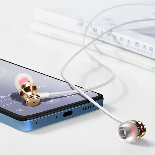 Wired USB-C In-ear Earphones Linq White with Microphone and Button