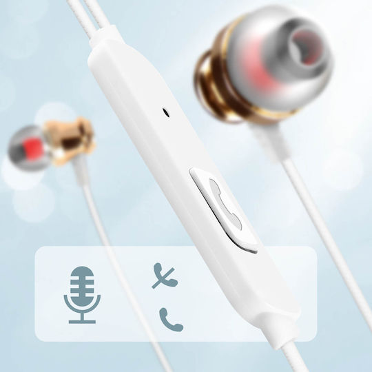Wired USB-C In-ear Earphones Linq White with Microphone and Button