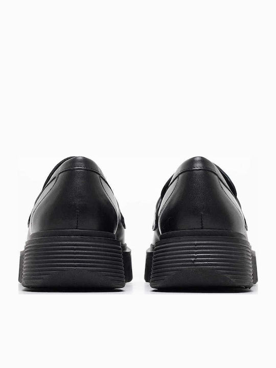 D.vilde Leder Damen Loafers in Schwarz Farbe