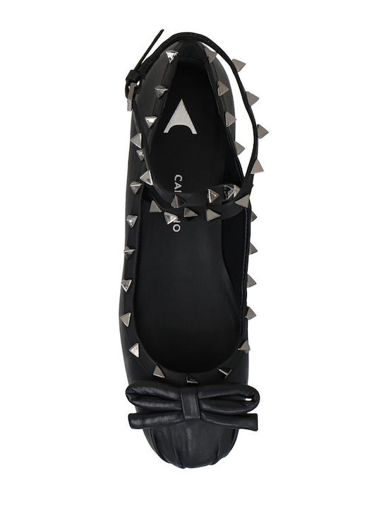 Leather Ballerinas Black
