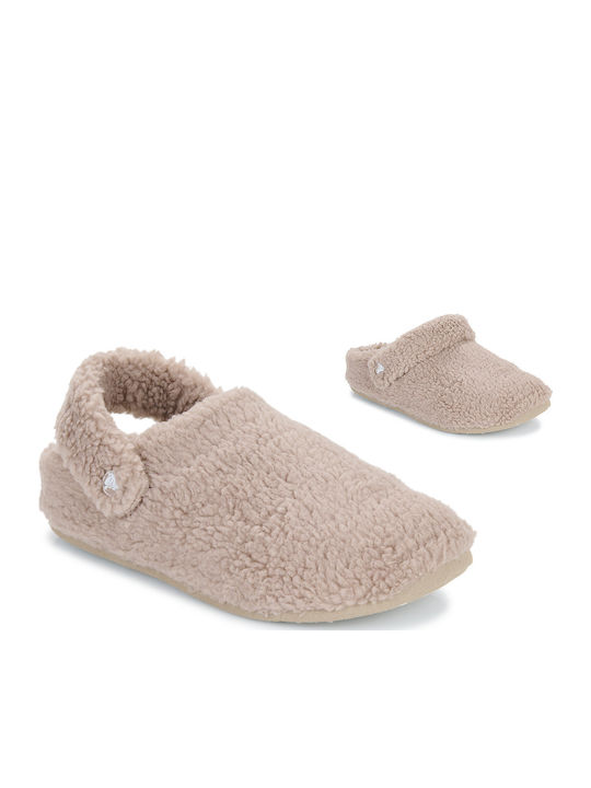Classic Cozzzy Winter Women's Slippers with Fur Beige