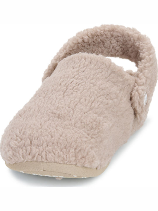 Classic Cozzzy Winter Women's Slippers with Fur Beige