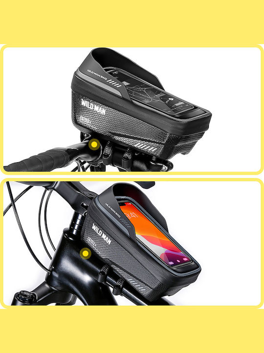 Wildman 1l Waterproof Bike Bag Touch Dual Attachment Ring Es12x Black
