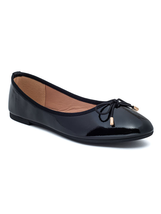 Cassandra Damen Ballerinas aus Lackleder in Schwarz Farbe