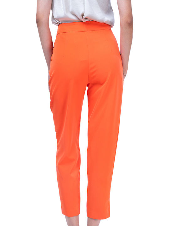 MY T Women's Fabric Trousers Orange