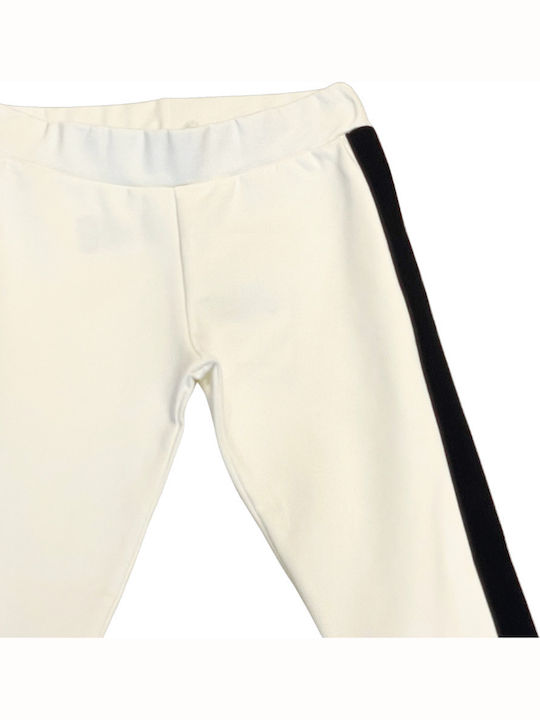 Kids' Pants White with navy stripe