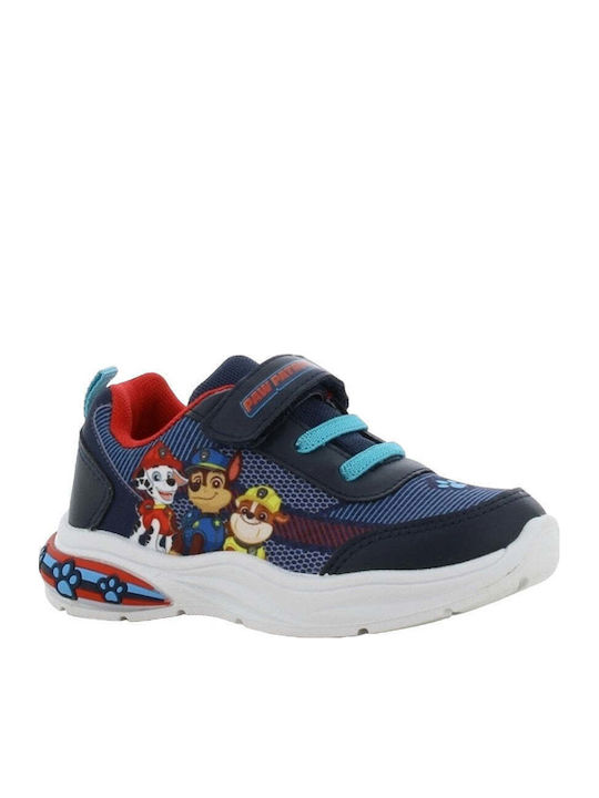 Παιδικά Sneakers Ανατομικά με Σκρατς & Φωτάκια Μπλε