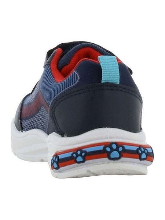 Παιδικά Sneakers Ανατομικά με Σκρατς & Φωτάκια Μπλε