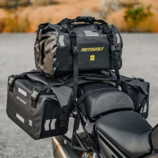 Motowolf MDL Motorcycle Saddle Bags Kit 60l in Black Colour