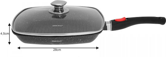 KING Hoff Grill With Lid made of Aluminum with Stone Coating 28cm
