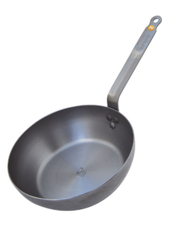 De Buyer Mineral B Country Wok made of Carbon Steel Dark Grey 24cm