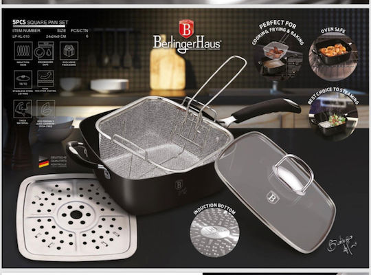Berlinger Haus Black Professional Line Τηγάνι από Αλουμίνιο με Καπάκι με Αντικολλητική Επίστρωση 9cm