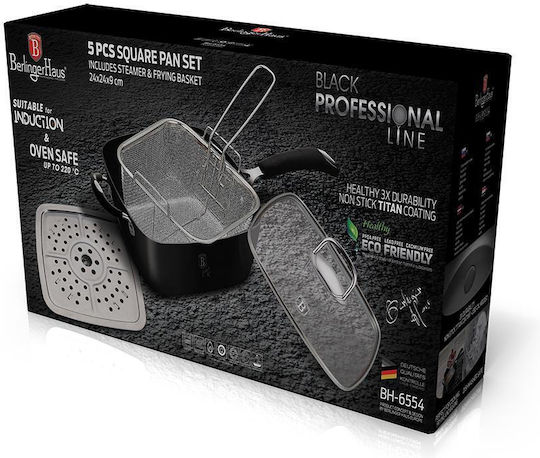 Berlinger Haus Black Professional Line Τηγάνι από Αλουμίνιο με Καπάκι με Αντικολλητική Επίστρωση 9cm