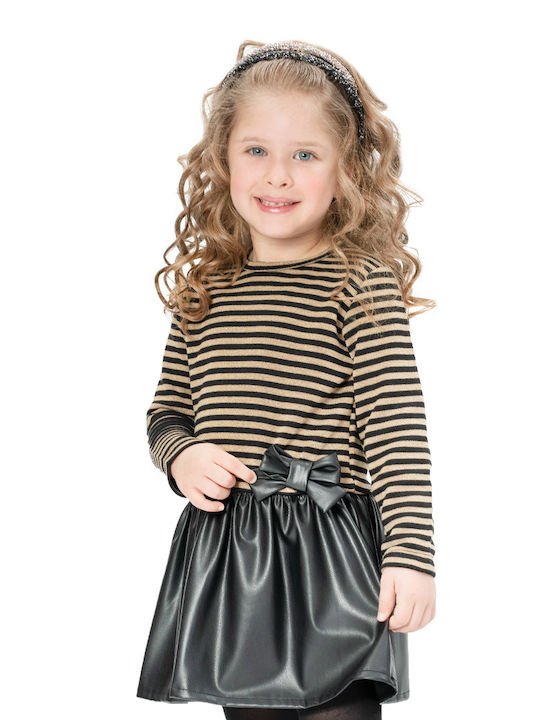 Energiers Kids Dress Striped Long Sleeve Black