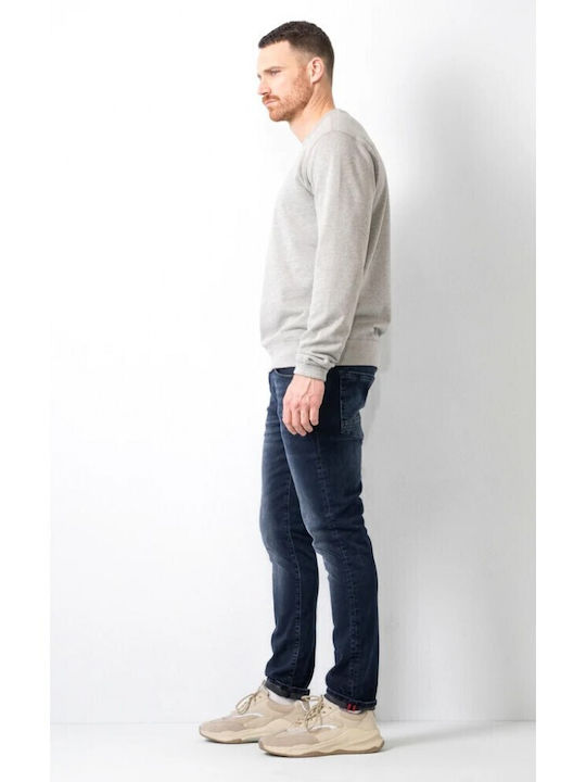 5812 Ανδρικό Παντελόνι Τζιν Ελαστικό με Slim Narrow Εφαρμογή Μπλε