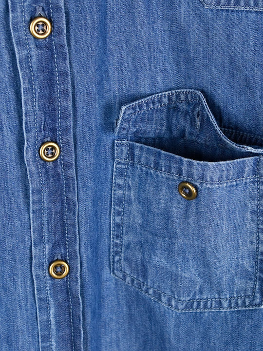 Kids Shirt Long Sleeve Denim BLUE JEAN