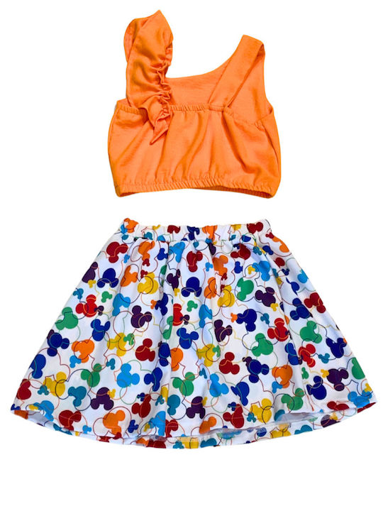 Set pentru copii cu fustă Vară 2buc Orange, Multicolored