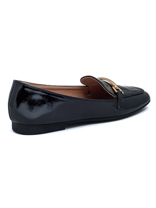 Cassandra Patent Leather Women's Moccasins in Black Color