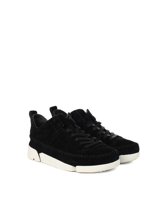 Clarks Trigenic Flex Femei Sneakers Black Leather Suede