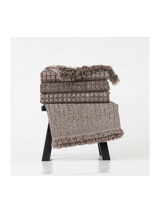 Borea Solana Sofa Throws 2 Seater Chenille 180x250cm Brown