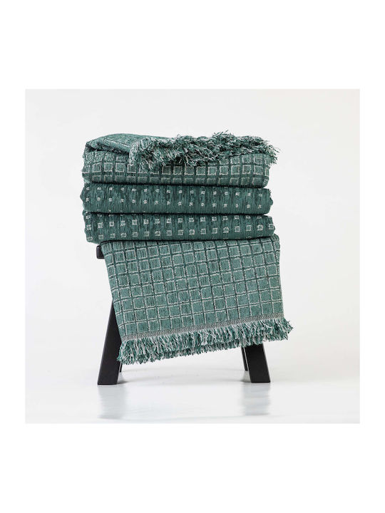 Borea Solana Four-Seater Sofa Throw Chenille 180x350cm Green