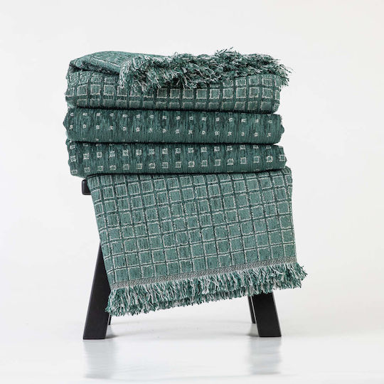 Borea Solana Three-Seater Sofa Throw Chenille 180x300cm Green