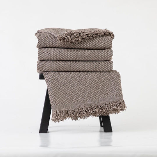 Borea Sicily Ριχτάρι Διθέσιου Καναπέ Chenille 180x250εκ. Γκρί
