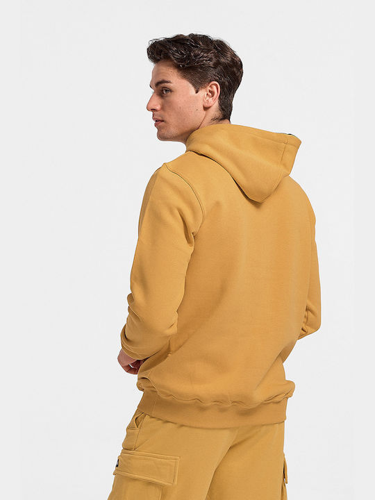 Cotton4all 22-353 Men's Sweatshirt with Hood and Pockets Yellow